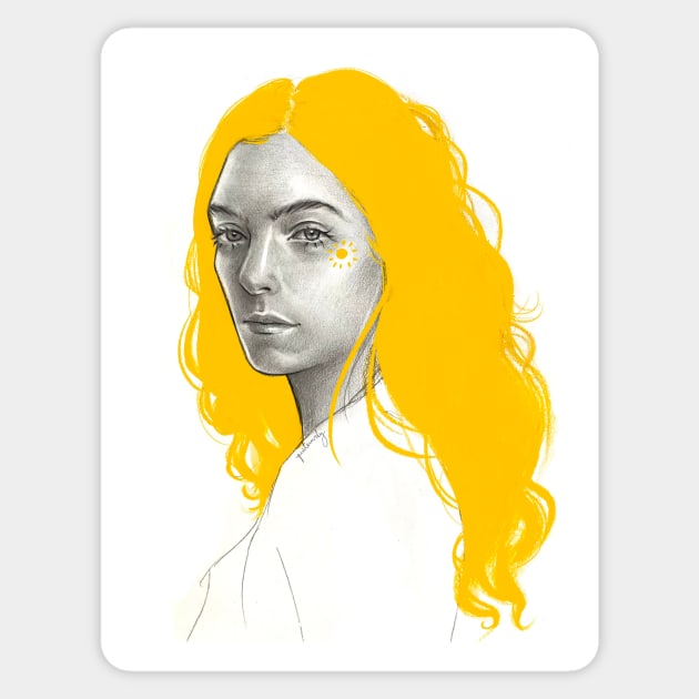 Sunshine Girl Sticker by quitecurly